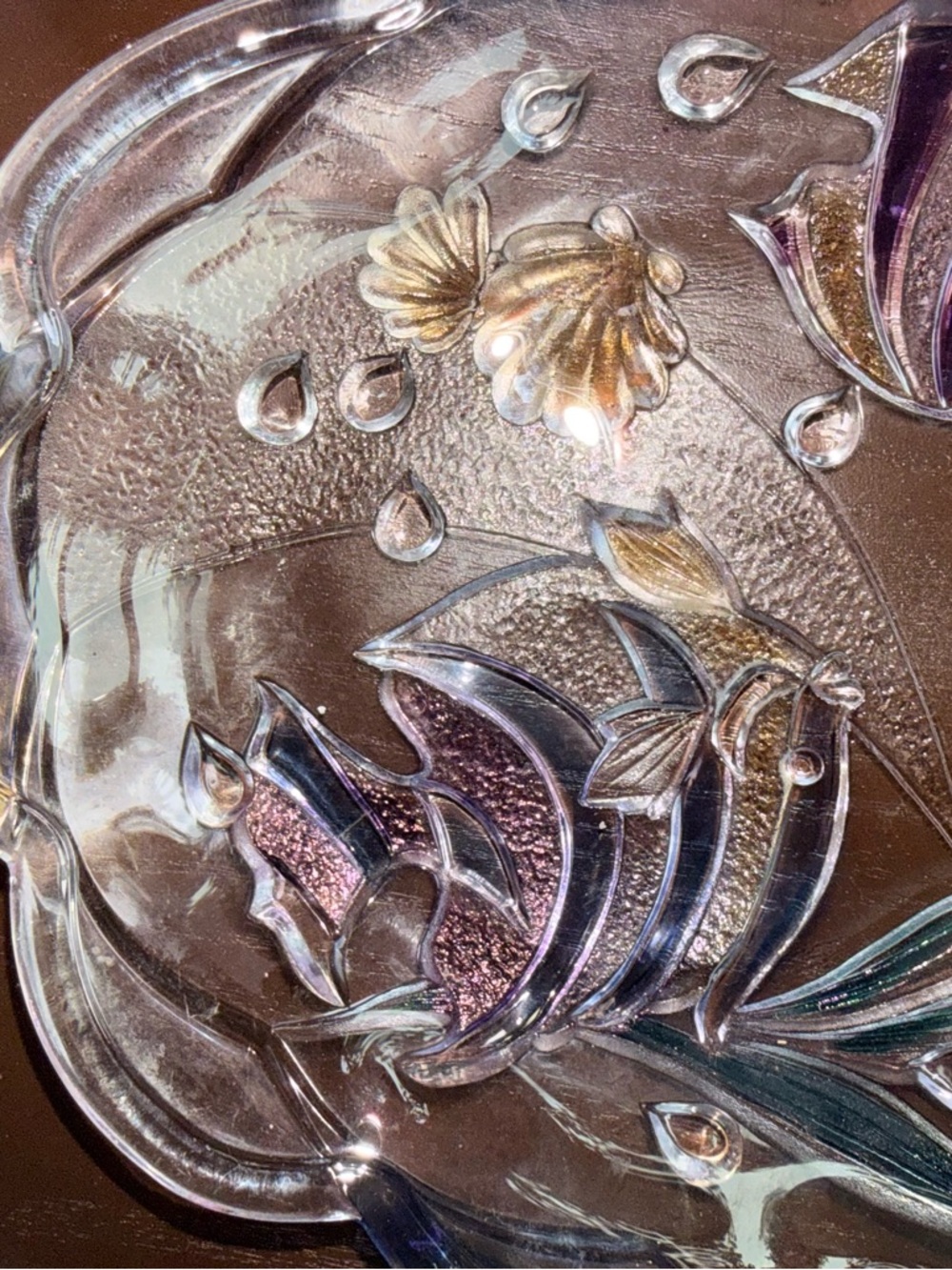 Mikasa Key Largo 11" Oval Platter / Tray Tropical Three Fish Large Glass Plate - Picture 2 of 5
